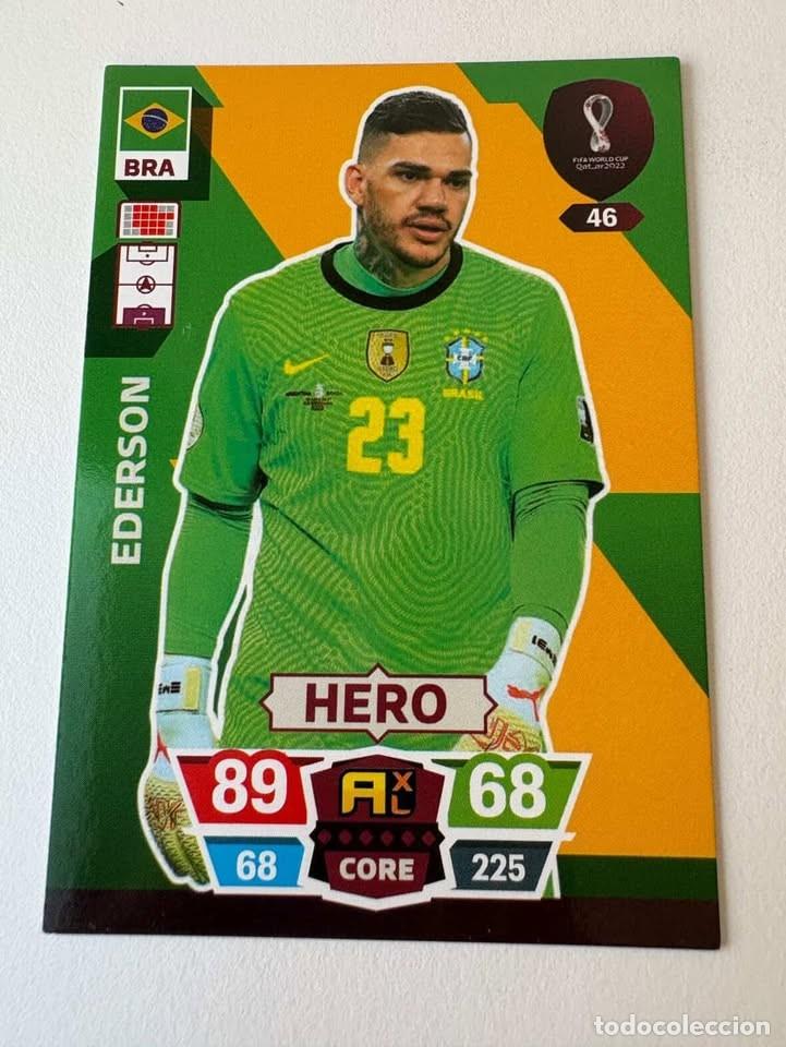 Coleccionismo deportivo: Ederson Brasil Hero 46 Adrenalyn Mundial Qatar 2022
