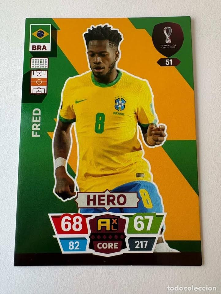 Coleccionismo deportivo: Fred Brasil Hero 51 Adrenalyn Mundial Qatar 2022