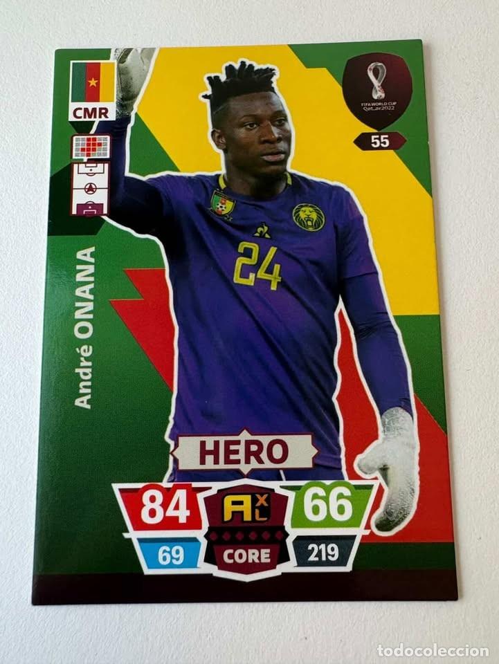 Coleccionismo deportivo: Andr&eacute; Onana Camer&uacute;n Hero 55 Adrenalyn Mundial Qatar 2022