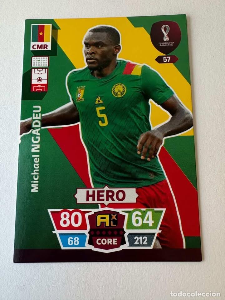 Coleccionismo deportivo: Michael Ngadeu Camer&uacute;n Hero 57 Adrenalyn Mundial Qatar 2022