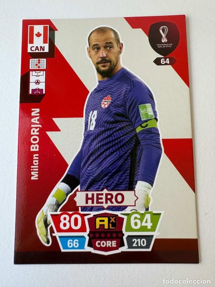 Coleccionismo deportivo: Milan Borjan Canad&aacute; Hero 64 Adrenalyn Mundial Qatar 2022