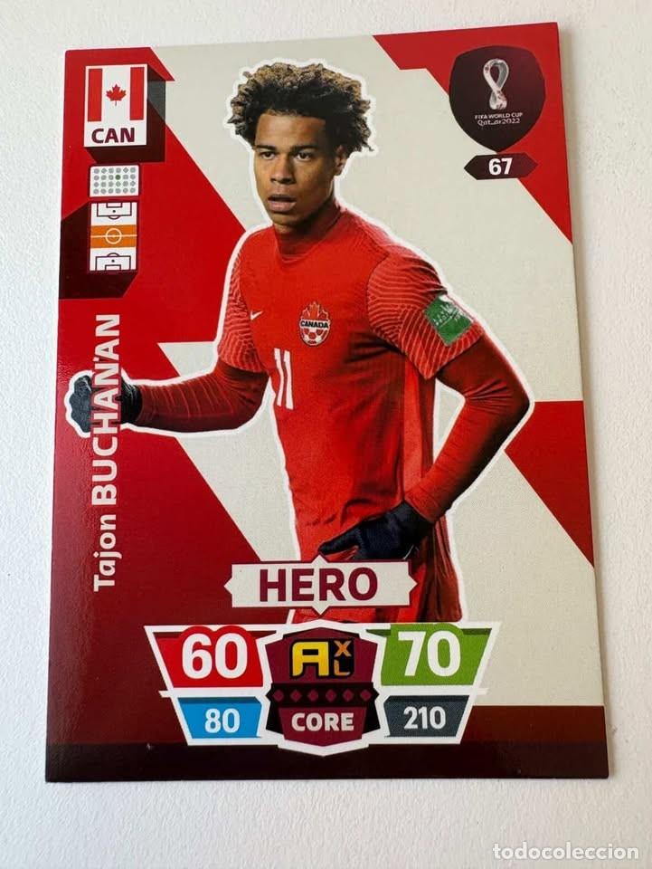 Coleccionismo deportivo: Tajon Buchanan Canad&aacute; Hero 67 Adrenalyn Mundial Qatar 2022