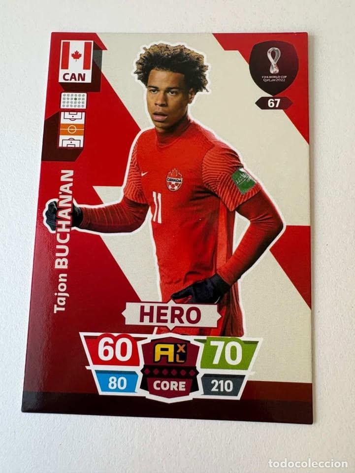 Coleccionismo deportivo: Tajon Buchanan Canad&aacute; Hero 67 Adrenalyn Mundial Qatar 2022