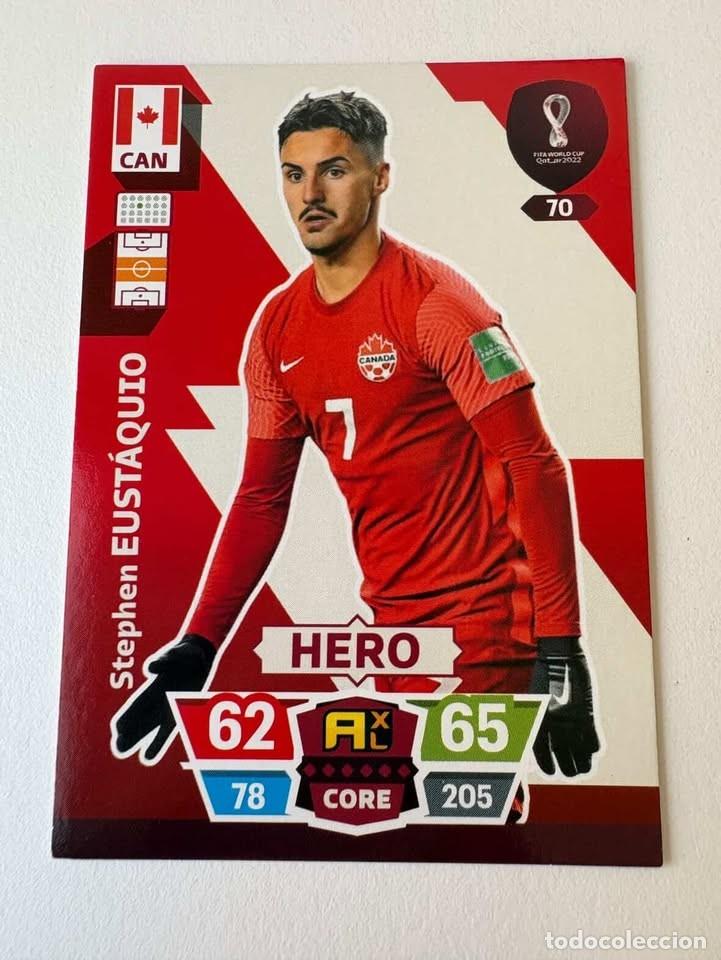 Coleccionismo deportivo: Stephen Eust&aacute;quio Canad&aacute; Hero 70 Adrenalyn Mundial Qatar 2022