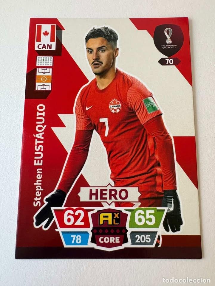 Coleccionismo deportivo: Stephen Eust&aacute;quio Canad&aacute; Hero 70 Adrenalyn Mundial Qatar 2022