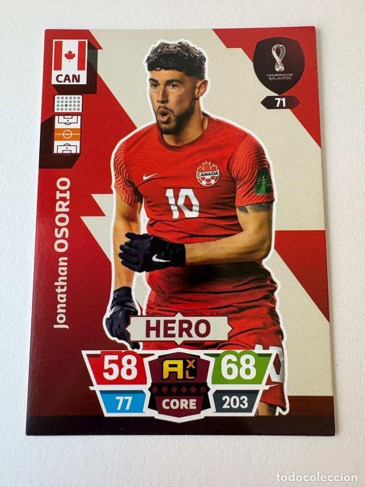 Coleccionismo deportivo: Jonathan Osorio Eust&aacute;quio Canad&aacute; Hero 71 Adrenalyn Mundial Qatar 2022