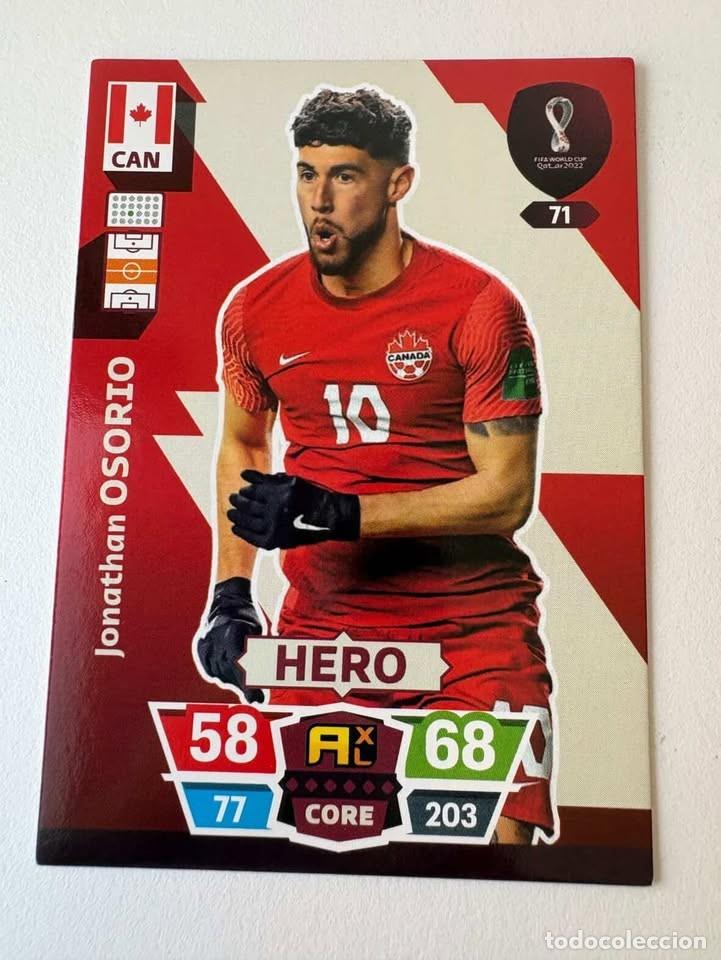 Coleccionismo deportivo: Jonathan Osorio Eust&aacute;quio Canad&aacute; Hero 71 Adrenalyn Mundial Qatar 2022