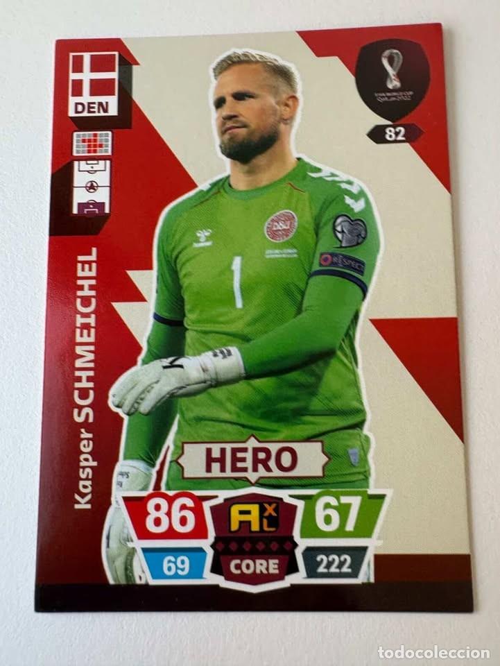 Coleccionismo deportivo: Kasper Schmeichel Dinamarca Hero 82 Adrenalyn Mundial Qatar 2022