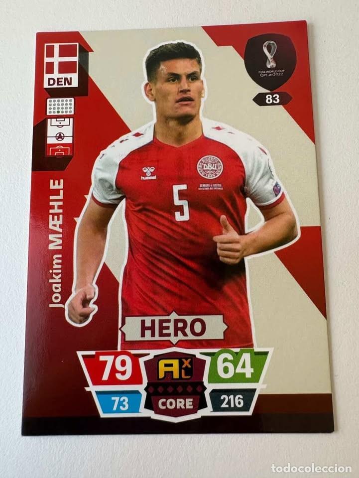 Coleccionismo deportivo: Joakim Maehle Dinamarca Hero 83 Adrenalyn Mundial Qatar 2022