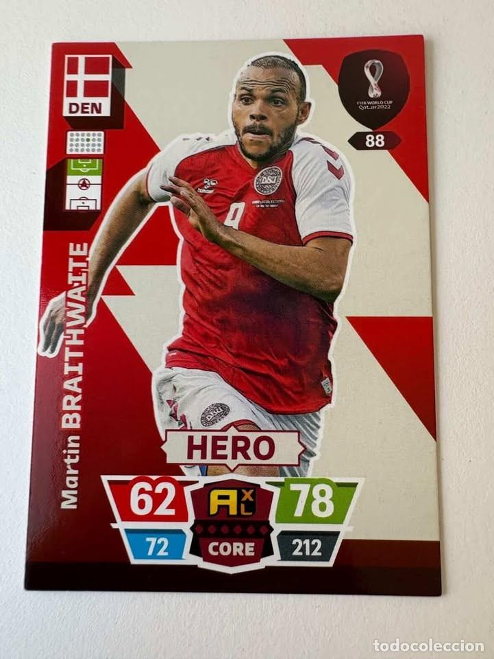 Coleccionismo deportivo: Marin Braithwaite Delaney Dinamarca Hero 88 Adrenalyn Mundial Qatar 2022