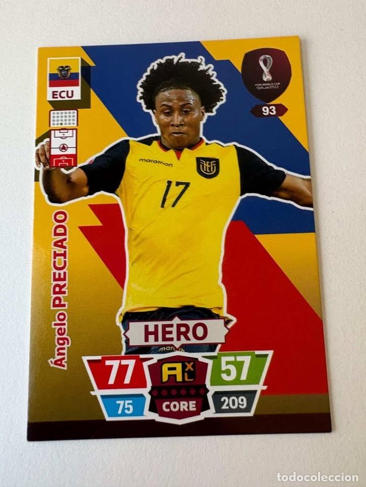 Coleccionismo deportivo: &Aacute;ngelo Preciado Ecuador Hero 93 Adrenalyn Mundial Qatar 2022