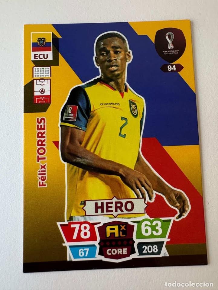 Coleccionismo deportivo: F&eacute;lix Torres Ecuador Hero 94 Adrenalyn Mundial Qatar 2022