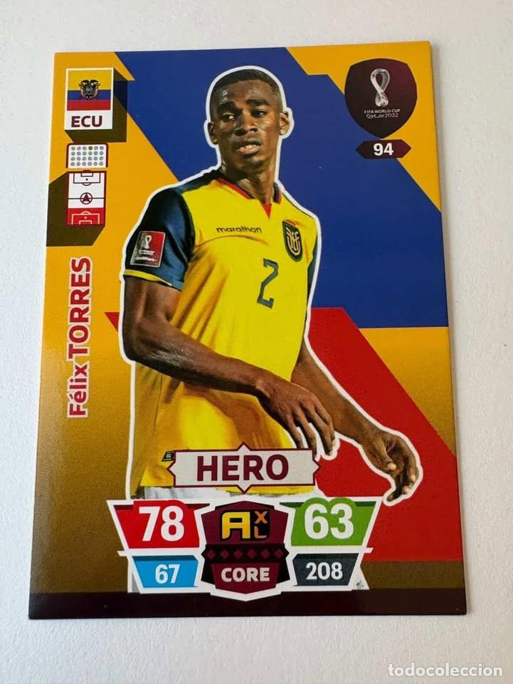 Coleccionismo deportivo: F&eacute;lix Torres Ecuador Hero 94 Adrenalyn Mundial Qatar 2022