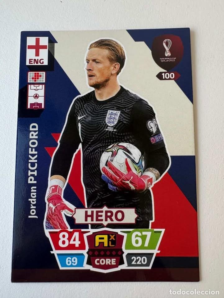 Coleccionismo deportivo: Jordan Pickford Inglaterra Hero 100 Adrenalyn Mundial Qatar 2022