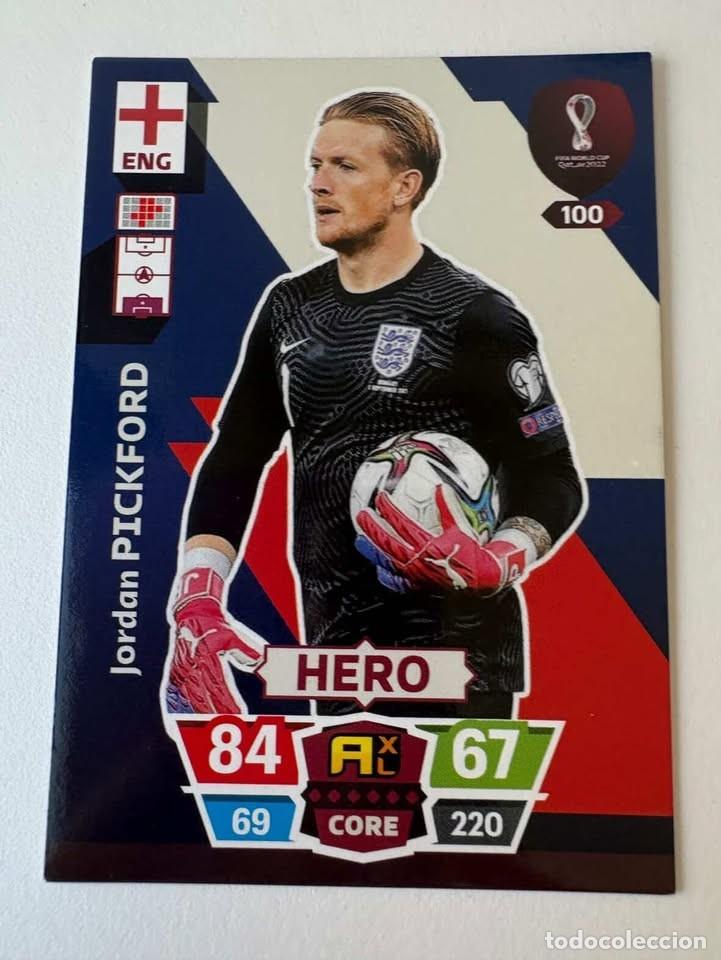 Coleccionismo deportivo: Jordan Pickford Inglaterra Hero 100 Adrenalyn Mundial Qatar 2022
