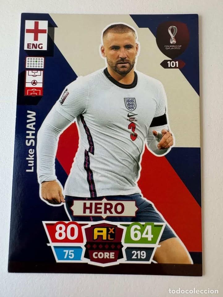 Coleccionismo deportivo: Luke Shaw Inglaterra Hero 101 Adrenalyn Mundial Qatar 2022