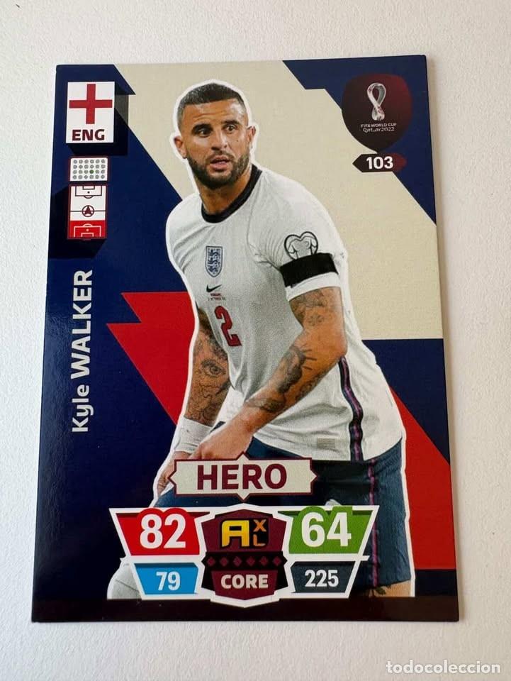 Coleccionismo deportivo: Kyle Walker Inglaterra Hero 103 Adrenalyn Mundial Qatar 2022