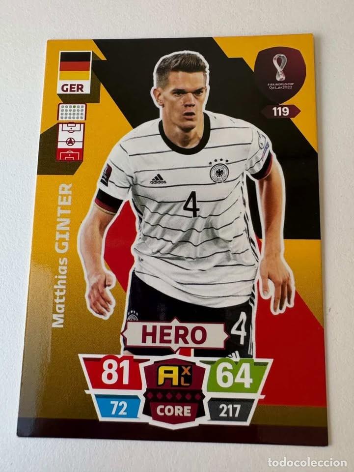 Coleccionismo deportivo: Matthias Ginter Alemania Hero 119 Adrenalyn Mundial Qatar 2022