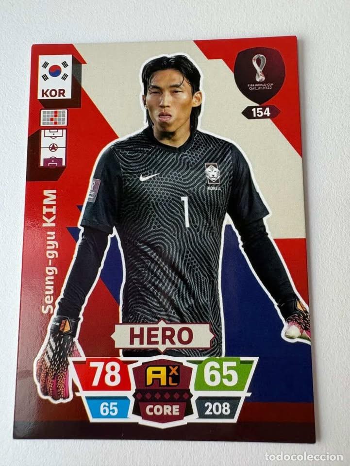 Coleccionismo deportivo: Seung-ggu Kim Korea Del Sur Hero 154 Adrenalyn Mundial Qatar 2022