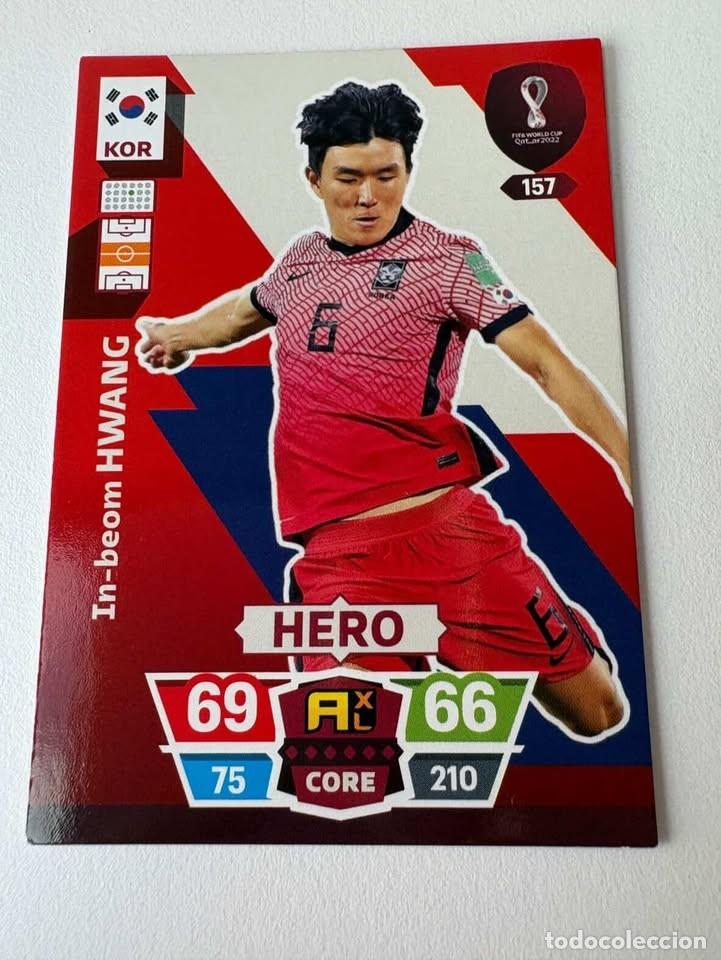 Coleccionismo deportivo: In-Beom Hwhang Korea Del Sur Hero 157 Adrenalyn Mundial Qatar 2022