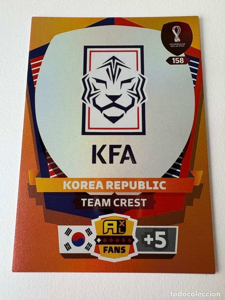 Coleccionismo deportivo: Escudo Korea Del Sur Team Crest 158 Adrenalyn Mundial Qatar 2022