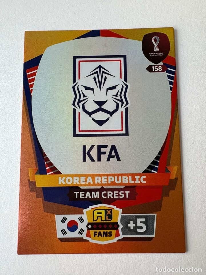 Coleccionismo deportivo: Escudo Korea Del Sur Team Crest 158 Adrenalyn Mundial Qatar 2022