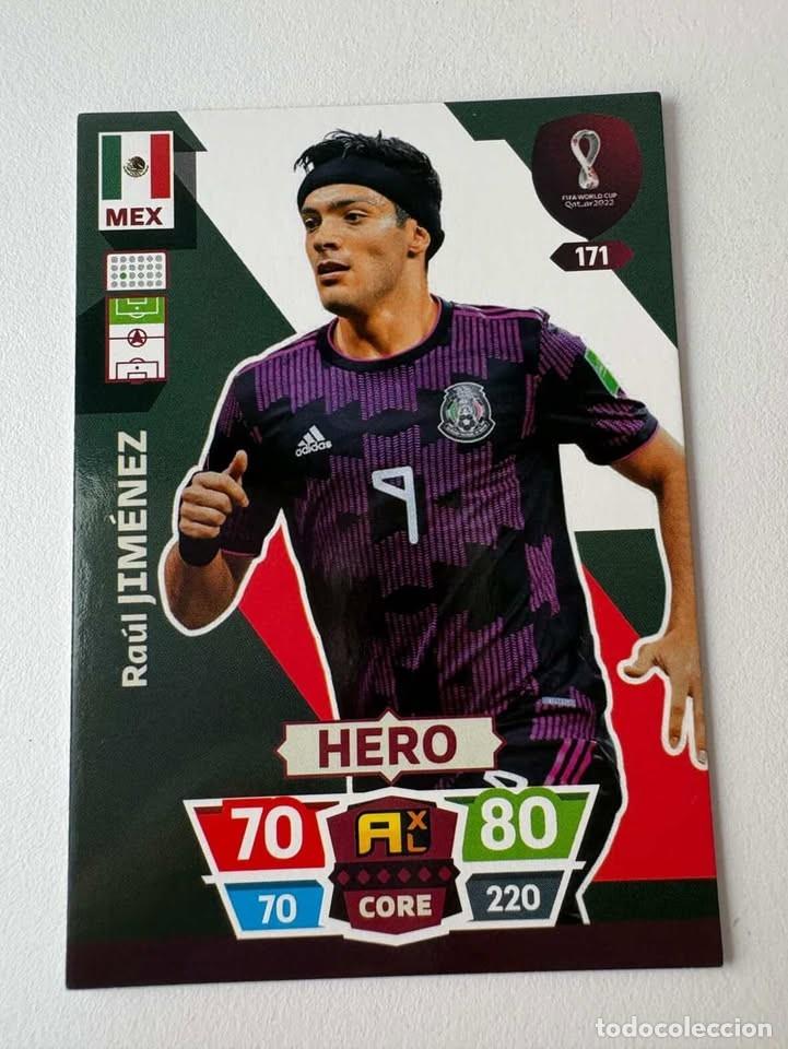 Coleccionismo deportivo: Ra&uacute;l Jim&eacute;nez M&eacute;xico Hero 171 Adrenalyn Mundial Qatar 2022