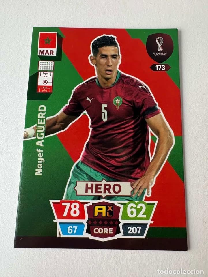 Coleccionismo deportivo: Nayef Aguerd Marruecos Hero 173 Adrenalyn Mundial Qatar 2022
