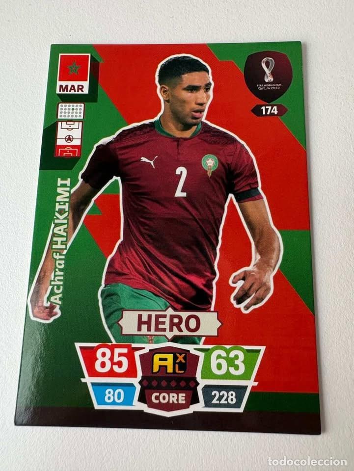 Coleccionismo deportivo: Achraf Hakimi Marruecos Hero 174 Adrenalyn Mundial Qatar 2022