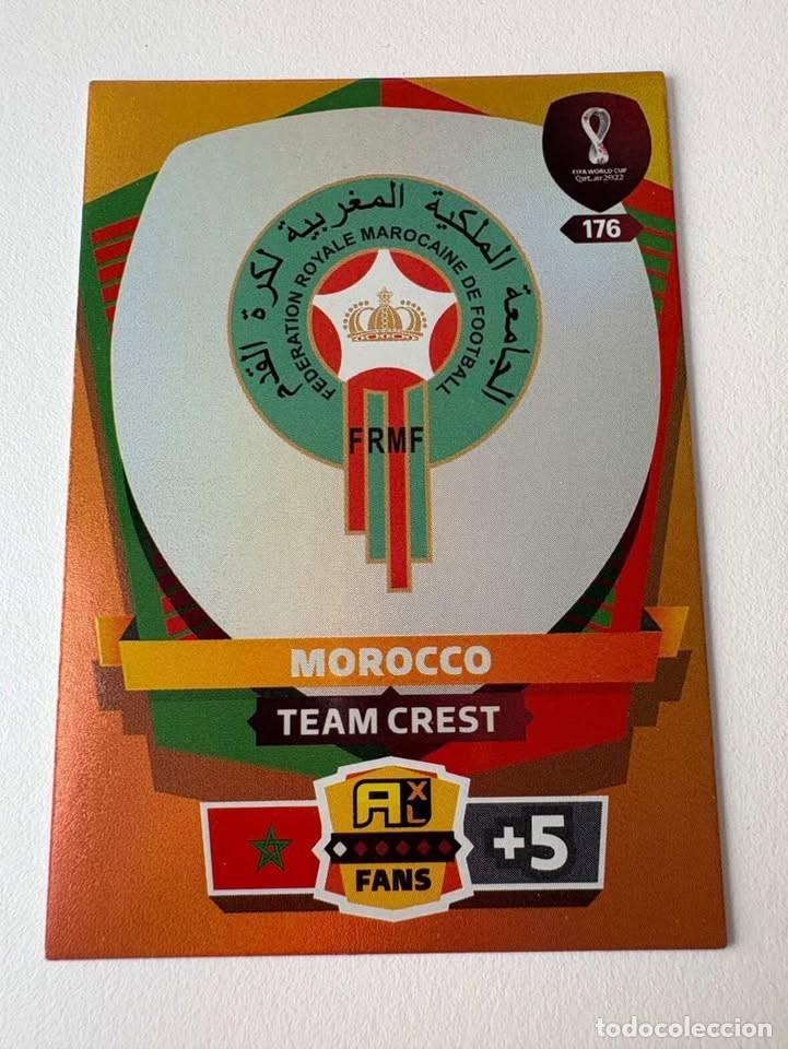 Coleccionismo deportivo: Escudo Marruecos Team Crest 176 Adrenalyn Mundial Qatar 2022