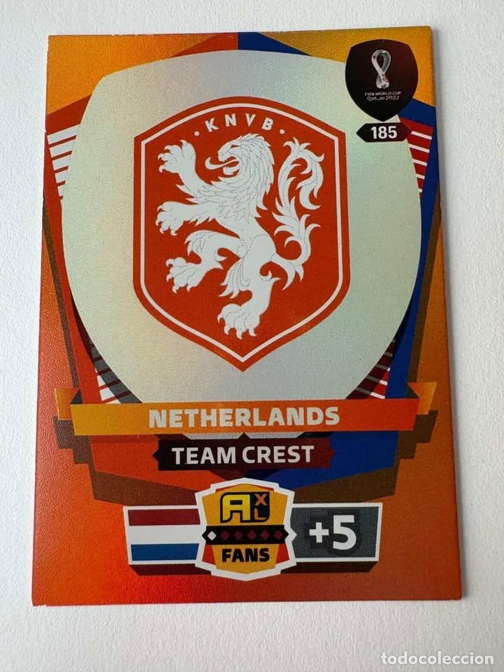 Coleccionismo deportivo: Escudo Paises Bajos Holanda Team Crest 185 Adrenalyn Mundial Qatar 2022