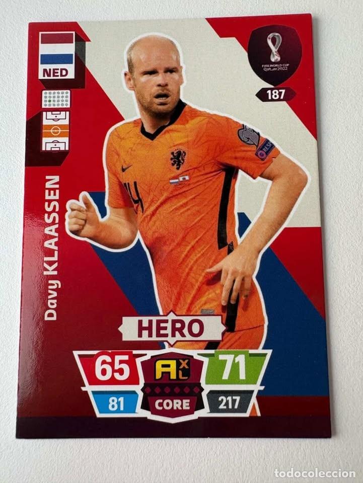 Coleccionismo deportivo: Davy Klaassen Paises Bajos Holanda Hero 187 Adrenalyn Mundial Qatar 2022