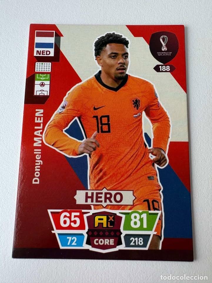 Coleccionismo deportivo: Donyell Malen Paises Bajos Holanda Hero 188 Adrenalyn Mundial Qatar 2022