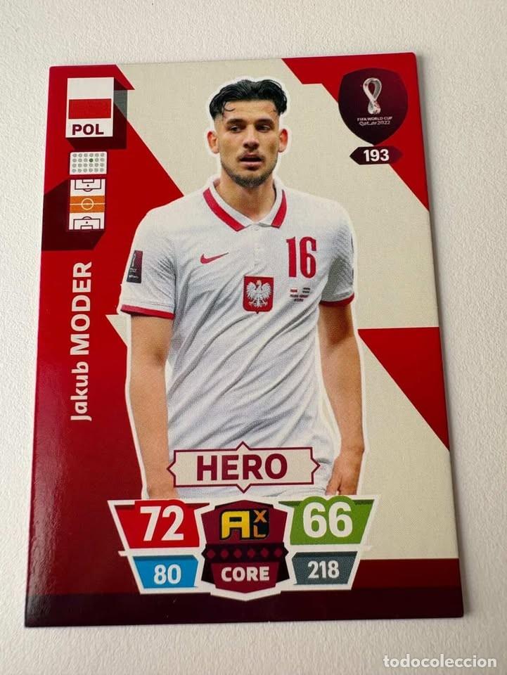 Coleccionismo deportivo: Jakub Moder Polonia Hero 193 Adrenalyn Mundial Qatar 2022