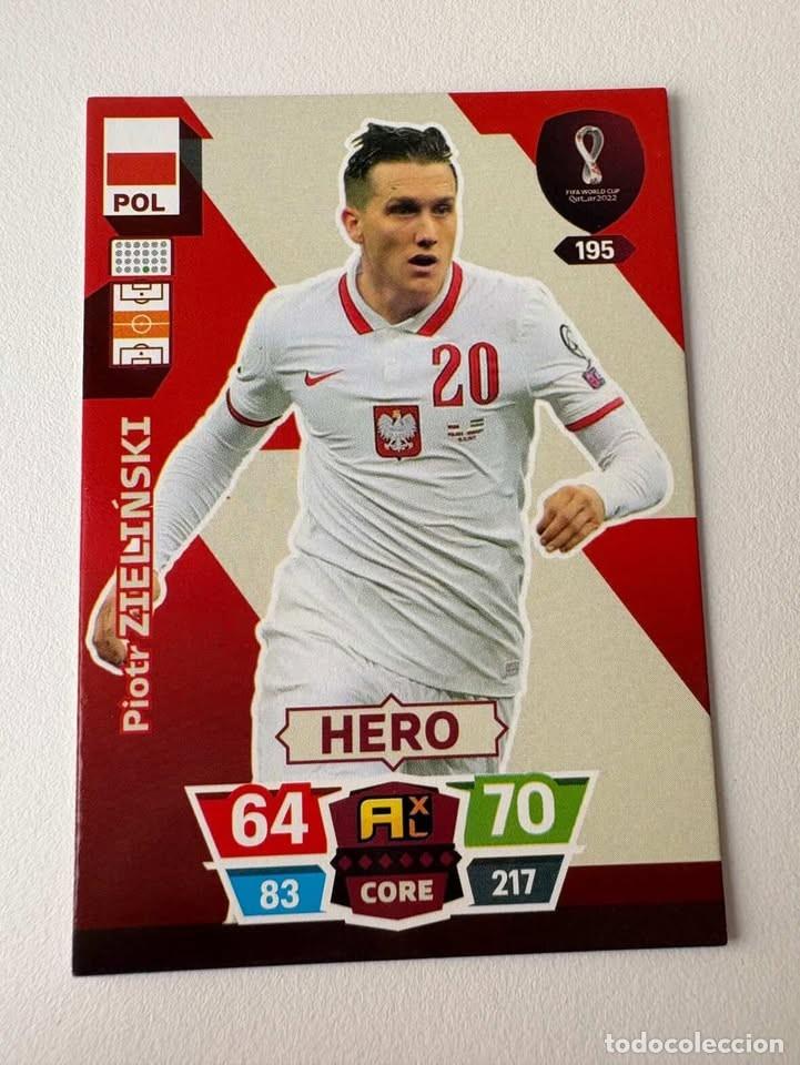 Coleccionismo deportivo: Piotr Zielinski Polonia Hero 195 Adrenalyn Mundial Qatar 2022