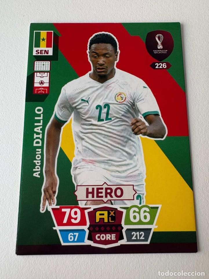 Coleccionismo deportivo: Abdou Diallo Senegal Hero 226 Adrenalyn Mundial Qatar 2022