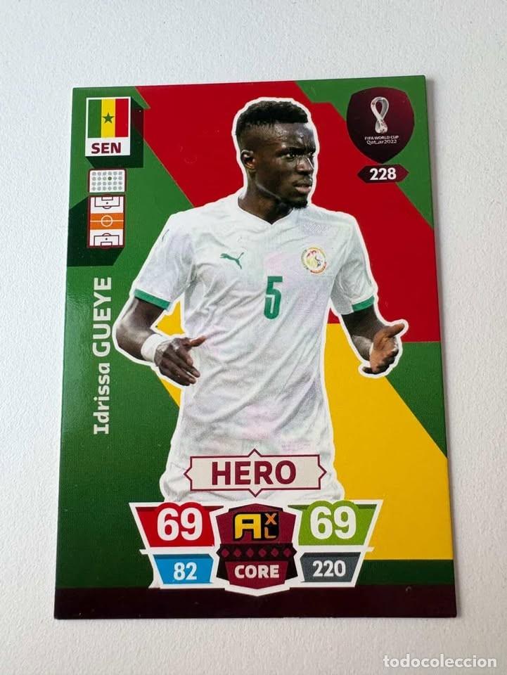 Coleccionismo deportivo: Idrissa Gueye Senegal Hero 228 Adrenalyn Mundial Qatar 2022