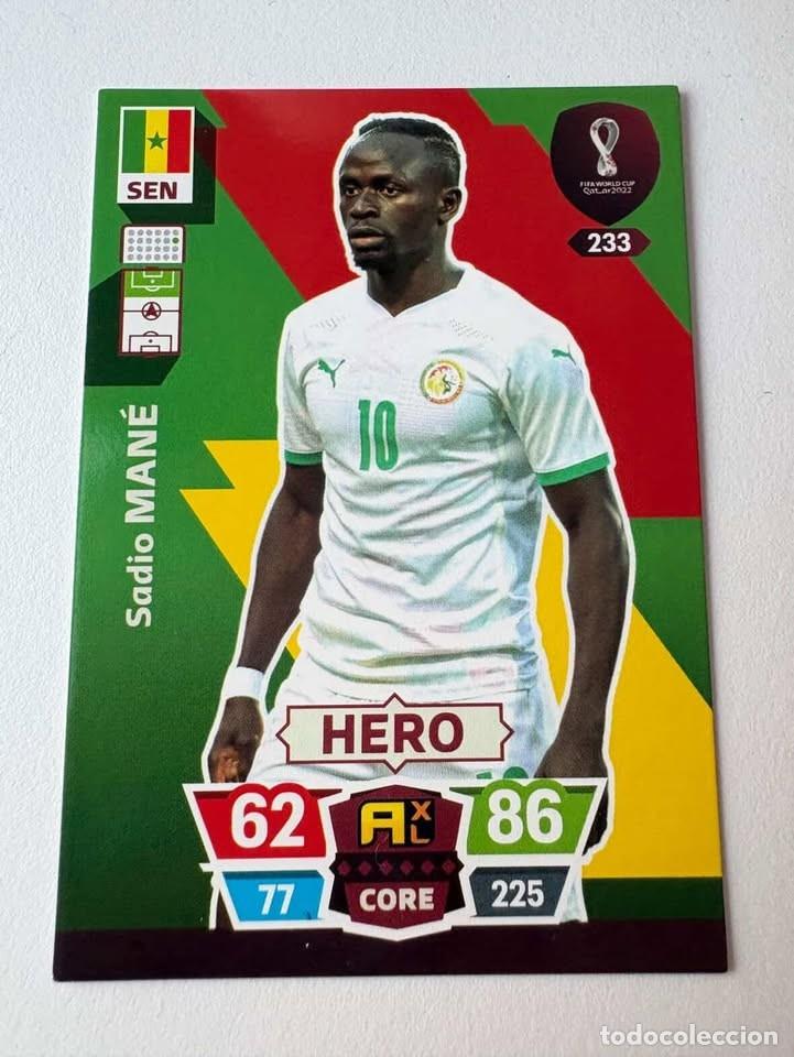 Coleccionismo deportivo: Sadio Man&eacute; Senegal Hero 233 Adrenalyn Mundial Qatar 2022