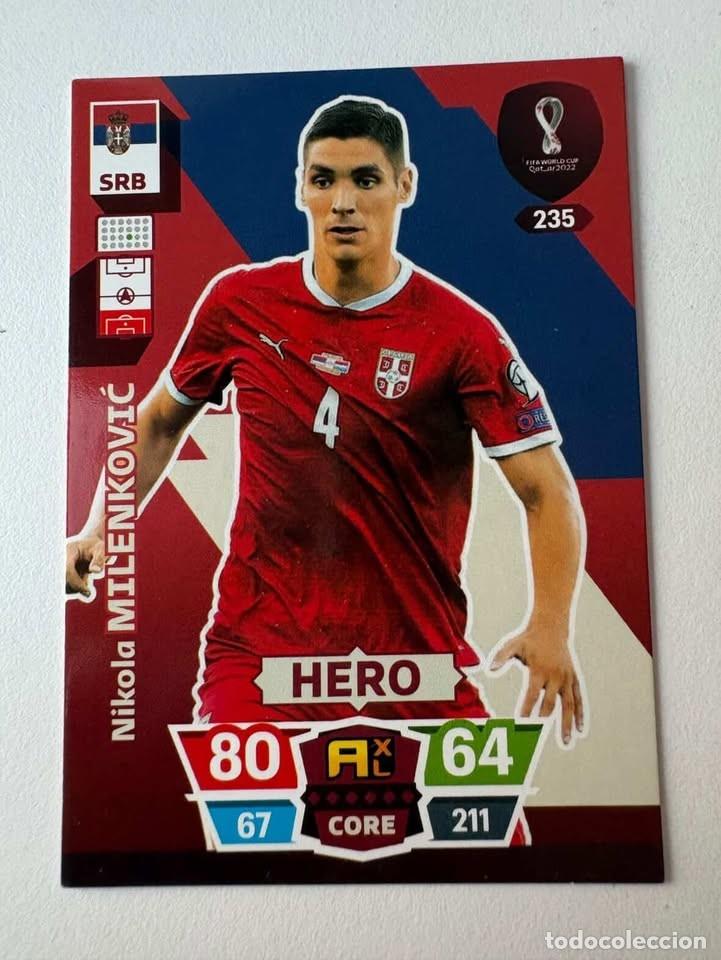 Coleccionismo deportivo: Nikola Milenkovic Serbia Hero 235 Adrenalyn Mundial Qatar 2022