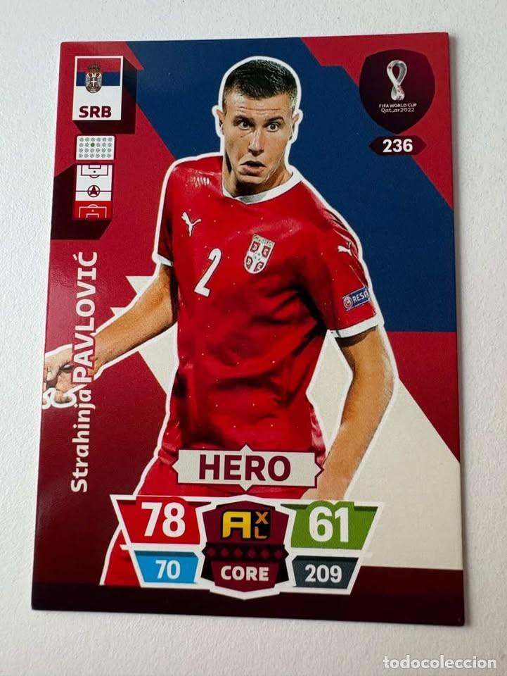 Coleccionismo deportivo: Strahinja Pavlovic Serbia Hero 236 Adrenalyn Mundial Qatar 2022