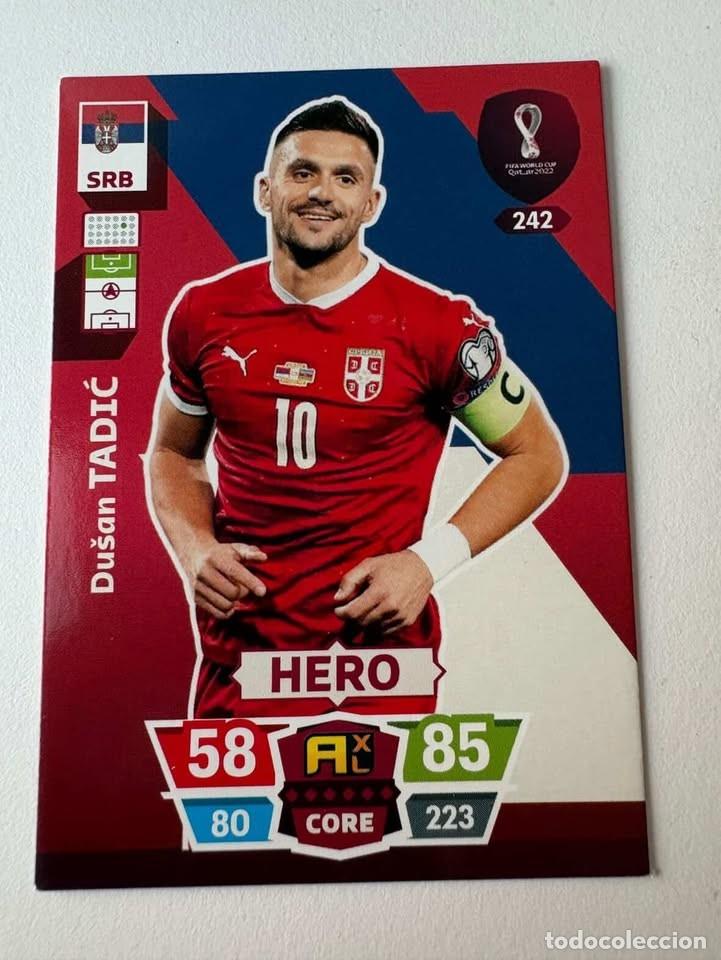 Coleccionismo deportivo: Dusan Tadic Serbia Hero 242 Adrenalyn Mundial Qatar 2022