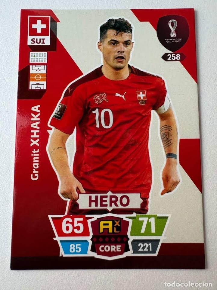 Collectionnisme sportif: Granit Xhaka Suiza Hero 258 Adrenalyn Mundial Qatar 2022