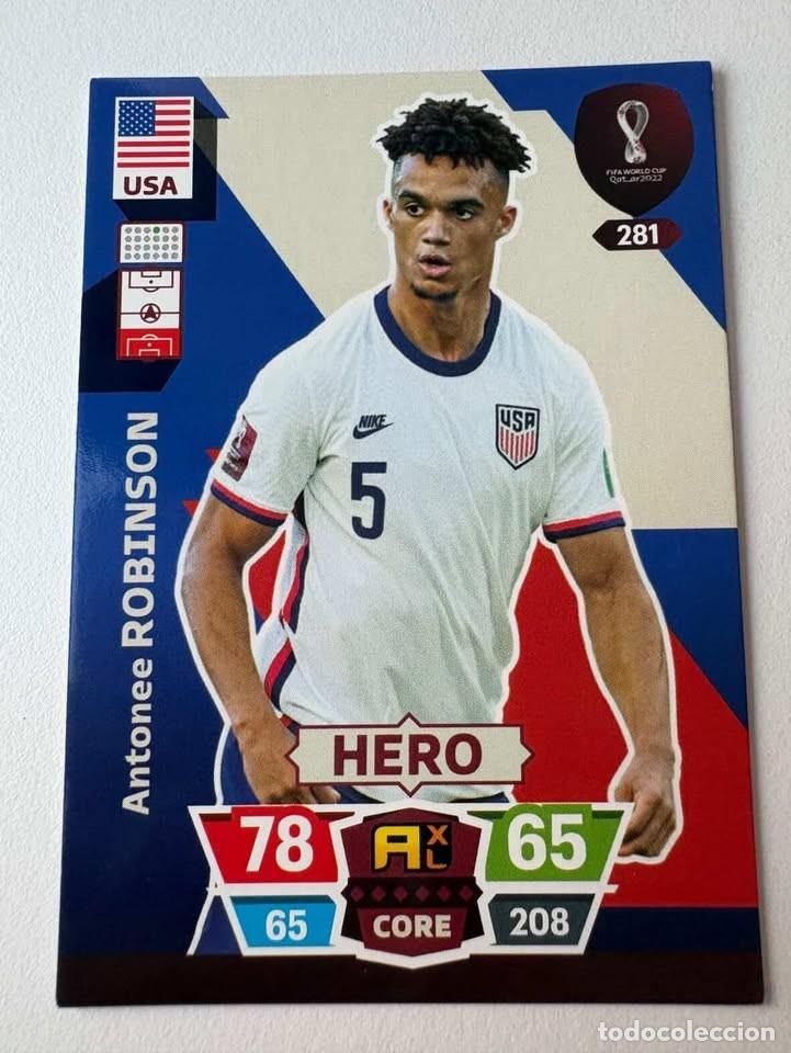 Collezionismo sportivo: Antonee Robinson Estados Unidos Hero 281 Adrenalyn Mundial Qatar 2022
