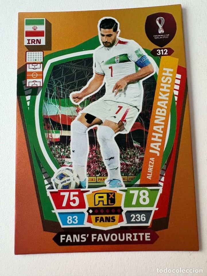 Coleccionismo deportivo: Alireza Jahanbakhsh Ir&aacute;n Fans' Favourite 312 Adrenalyn Mundial Qatar 2022