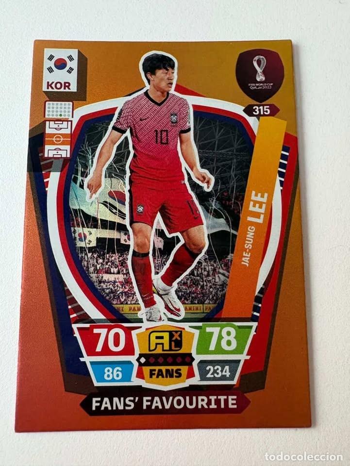 Coleccionismo deportivo: Jae-Sung Lee Korea Del Sur Fans' Favourite 315 Adrenalyn Mundial Qatar 2022
