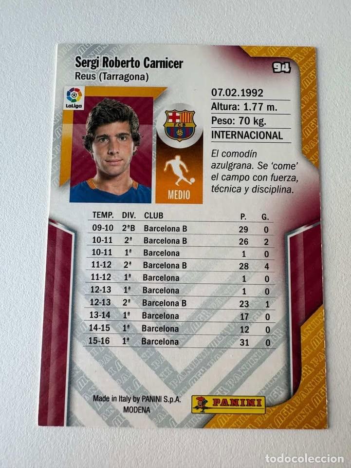 Coleccionismo deportivo: Sergi Roberto Bar&ccedil;a 94 Megacracks 2016-17 - Foto 2