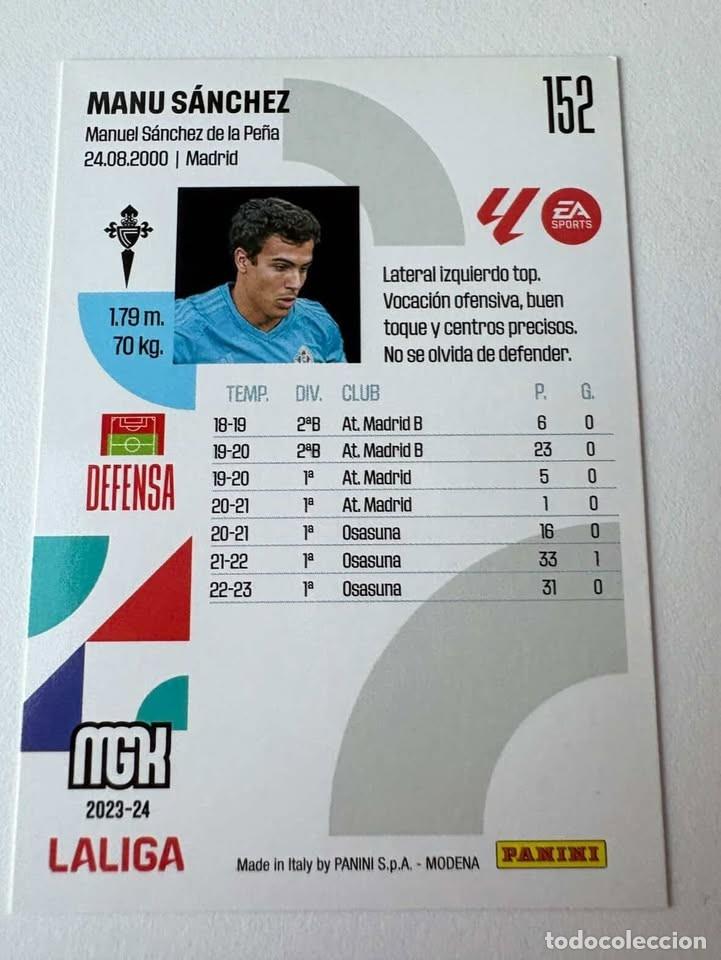Coleccionismo deportivo: Manu S&aacute;nchez Celta 152 Megacracks 2023-24 - Foto 2