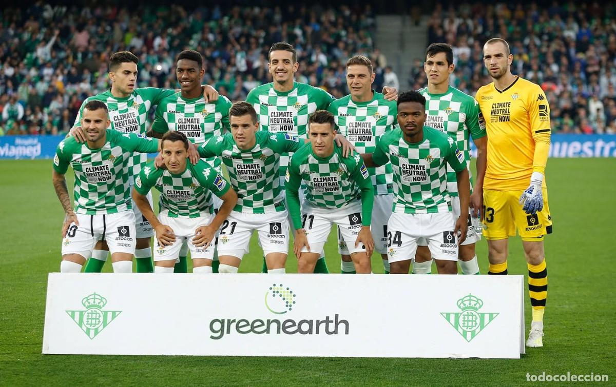 Coleccionismo deportivo: R. BETIS B. ALINEACI&Oacute;N PARTIDO DE LIGA 2018-2019 EN EL B. VILLAMAR&Iacute;N VS EL VALENCIA. FOTO