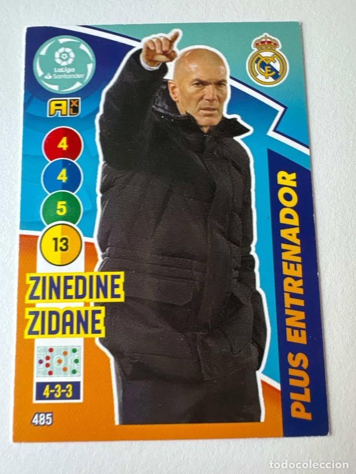 Coleccionismo deportivo: Zinedine Zidane Plus Entrenador Real Madrid 485 Adrenalyn 2020-21