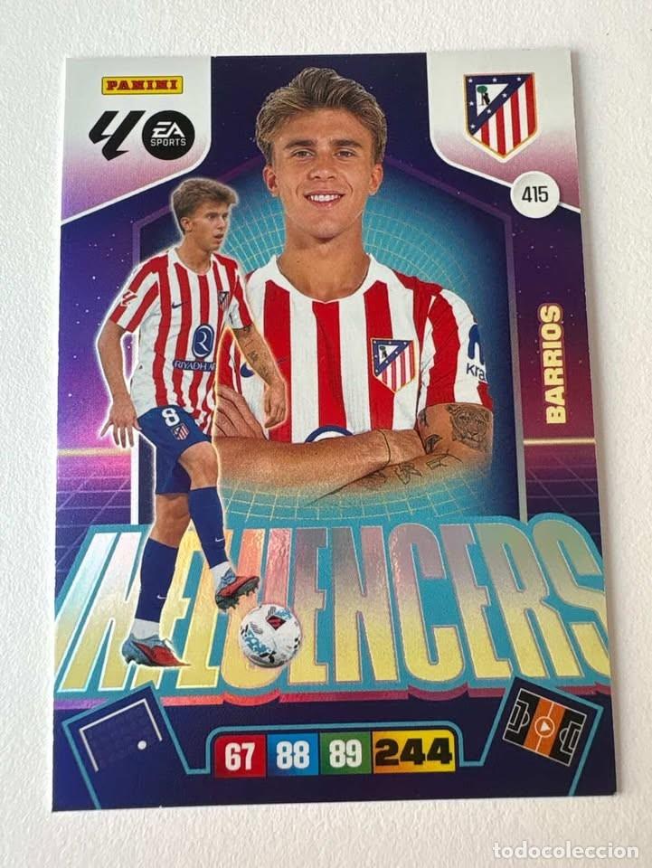 Coleccionismo deportivo: Pablo Barrios Atl&eacute;tico de Madrid Influencers 415 Adrenalyn 2025-26